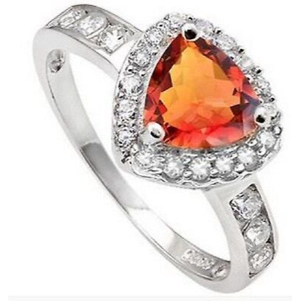 1.46 CARAT TW AZOTIC GEMSTONE & CUBIC ZIRCONIA Sterling Silver RIng (USA Size 7)